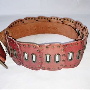Fossil Accessories - Fossil Studded Leather Belt in Hipster Brown Fossil Accessories - Fossil Studded Leather Belt in Hipster Brown